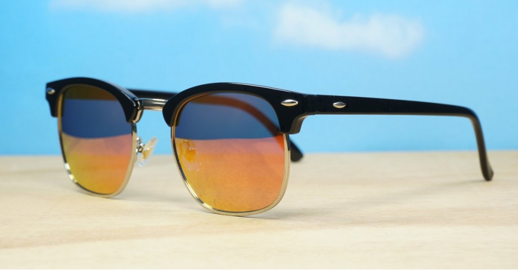Polarised Clubmaster Sunglasses PZ3016-RV Mens LOCS Sunglasses