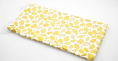 Lemon microfibre soft case with string pull