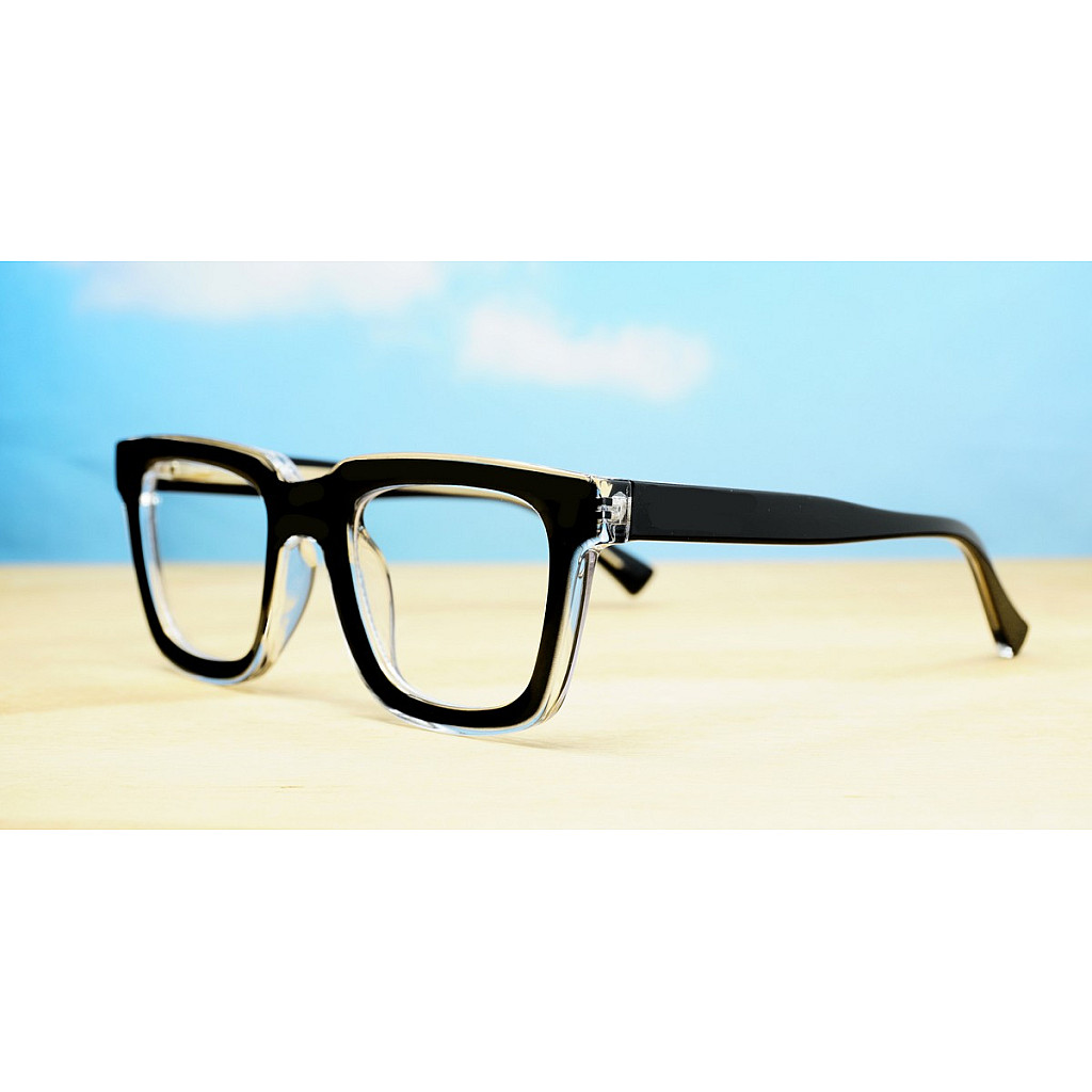 Rectangular Blue Blocker Glasses Black Fade | iPOP NZ