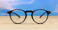 Round anti blue light glasses with silver accents, wire-core temples and steel hinges