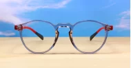 Round anti blue light glasses with silver accents, wire-core temples and steel hinges
