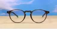 Round anti blue light glasses with silver accents, wire-core temples and steel hinges
