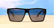 LOCS Hardcore 91105 men's UV400 sunglasses in black with steel hinges and Category 3 super dark lenses