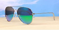 Bob Aviator polarised sunglasses with silver or gold frames and full revo mirror lenses