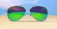 Bob Aviator polarised sunglasses with silver or gold frames and full revo mirror lenses