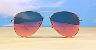 Bob Aviator polarised sunglasses with silver or gold frames and full revo mirror lenses