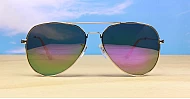 Bob Aviator polarised sunglasses with silver or gold frames and full revo mirror lenses
