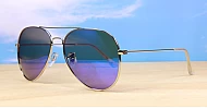 Bob Aviator polarised sunglasses with silver or gold frames and full revo mirror lenses