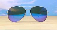Bob Aviator polarised sunglasses with silver or gold frames and full revo mirror lenses