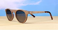 Snoopy walnut wood polarised sunglasses with superdark lenses NZ