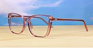 Cat-eye anti blue light glasses with lifted upswept frames and inner core wire temples