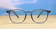 Classic round computer glasses with silver rivet detail and inner core wire temples
