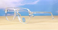 Large square aviator computer glasses in clear or black with strong steel hinges