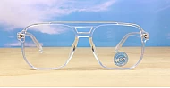 Large square aviator computer glasses in clear or black with strong steel hinges