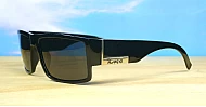 LOCS Hardcore 91026 men's UV400 sunglasses in matt black with super dark Category 3 lenses