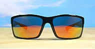 LOCS Hardcore 91143 Revo men's UV400 sunglasses in matte black with colour mirror lenses