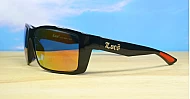 LOCS Hardcore 91143 Revo men's UV400 sunglasses in matte black with colour mirror lenses