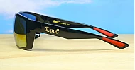LOCS Hardcore 91143 Revo men's UV400 sunglasses in matte black with colour mirror lenses