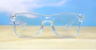 Classic vintage-shape crystal clear computer glasses with flexible hinges