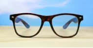Classic vintage-shape tortoise shell blue blocker glasses with flexible hinges