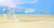Classic vintage-shape crystal clear computer glasses with flexible hinges