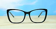 Cat-eye anti blue light glasses with lifted upswept frames and inner core wire temples