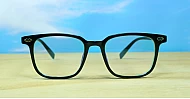 Classic rectangular anti blue light glasses in black, tortoise or clear with sturdy steel hinges
