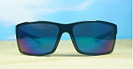 LOCS Hardcore 91143 Revo men's UV400 sunglasses in matte black with colour mirror lenses