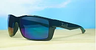 LOCS Hardcore 91143 Revo men's UV400 sunglasses in matte black with colour mirror lenses