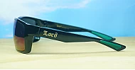 LOCS Hardcore 91143 Revo men's UV400 sunglasses in matte black with colour mirror lenses