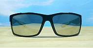 LOCS Hardcore 91143 Revo men's UV400 sunglasses in matte black with colour mirror lenses
