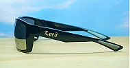 LOCS Hardcore 91143 Revo men's UV400 sunglasses in matte black with colour mirror lenses