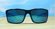 LOCS Hardcore 91143 Revo men's UV400 sunglasses in matte black with colour mirror lenses