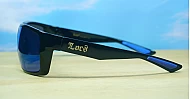 LOCS Hardcore 91143 Revo men's UV400 sunglasses in matte black with colour mirror lenses