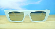 The Dylan retro cat-eye UV400 sunglasses in black or white with super dark or silver mirror lenses