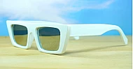 The Dylan retro cat-eye UV400 sunglasses in black or white with super dark or silver mirror lenses