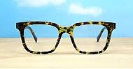 Rectangular TR90 blue light glasses in black or toffee with inner wire temples and steel hinges