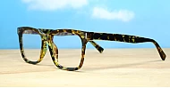 Rectangular TR90 blue light glasses in black or toffee with inner wire temples and steel hinges