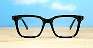 Rectangular TR90 blue light glasses in black or toffee with inner wire temples and steel hinges
