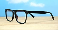 Rectangular TR90 blue light glasses in black or toffee with inner wire temples and steel hinges