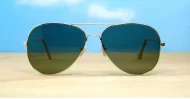 Classic gold metal aviator UV400 sunglasses with super dark G15 glass lenses