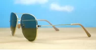 Classic gold metal aviator UV400 sunglasses with super dark G15 glass lenses