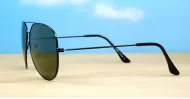 Classic gold metal aviator UV400 sunglasses with super dark G15 glass lenses