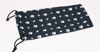 Skulls Microfibre Sunglasses case with string pull