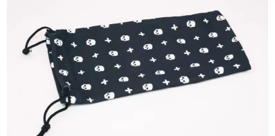 Skulls Microfibre Sunglasses case with string pull