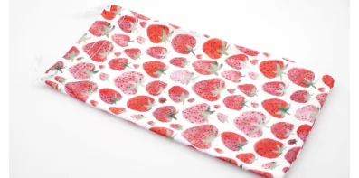 Strawberry microfibre soft case with string pull