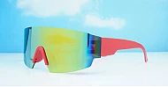 The Snowbird unisex sports shield UV400 sunglasses with vintage-inspired design and mirrored lenses