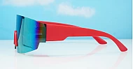 The Snowbird unisex sports shield UV400 sunglasses with vintage-inspired design and mirrored lenses