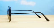 Beatle round metal polarised sunglasses in medium size with Lennon style frames
