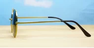 Beatle round metal polarised sunglasses in medium size with Lennon style frames
